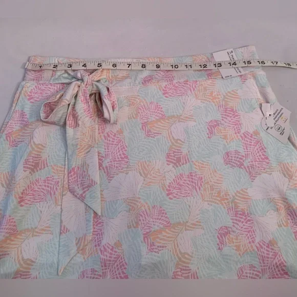 Pebble beach Blue Glass 16.5 " Skort With Bow Colorful Ocean print Golf Skirt M - Picture 8 of 9